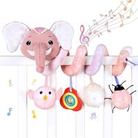 Spirale d'activité bébé,Jouets pour bébés,Suspendre à la Poussette,Siège Voiture ou Berceau,Cadeau pour bébé 0+ Mois,Éléphant - Rose