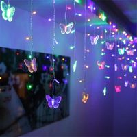 Multicolore Papillon Guirlande Lumineuse LED feux féerique éclairage Décoration Lumières de Rideau pour festival Noël Mariage