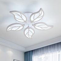 Plafonnier LED Moderne, 55W 6500K Lampe de Plafond Design feuilles de saule Pour Chambre Salon Salle à manger - Blanc