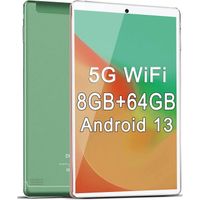 Tablette Tactile Android 13, Tablette 10.6 Pouces 8 Go RAM 64 Go ROM | 1280×800 IPS HD | Certification GMS,Dual Caméra/5G WiFi/GPS