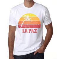 Homme Tee-Shirt Palmier Plage Coucher De Soleil À La Paz – Palm, Beach, Sunset In La Paz – T-Shirt Vintage
