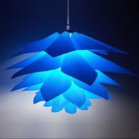 E27 Lampe Abat-jour Lotus Déco Plastique Pendentif Lumière Plafond Pour Lampe de Table Lustre Salon Bleu