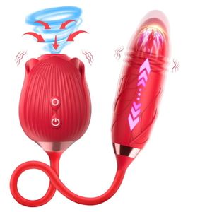 GODEMICHET - VIBRO 10 modes de vibration et de léchage de poussée Rose Toy Vibromasseur Outils de plaisir sexuel pour femmes Jouets sexuels pour femme
