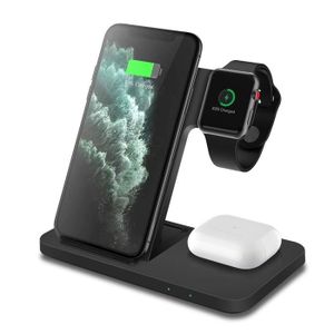 CHARGEUR TÉLÉPHONE 3 en 1 noir - Chargeur sans fil pour Apple Watch S