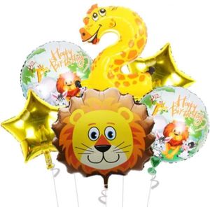 BALLON DÉCORATIF  Ballon Animaux Jungle 2 Ans Kit - Lion Ballon Chif