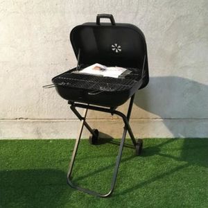 BARBECUE Barbecue charbon de bois valise à roues, L.53 x l.