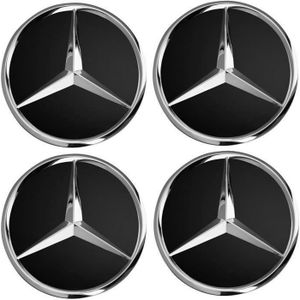 4 centres de roue Mercedes Cache moyeu 75mm jantes logo  AMG 75 mm Full black 