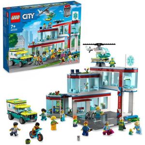 ASSEMBLAGE CONSTRUCTION LEGO 60330 City L’Hôpital, Jouet Camion d’Ambulance et Hélicoptère avec 12 Minifigurines, Plaques de Route, Enfants Dès 7 Ans