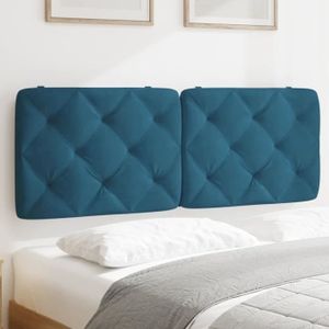 TÊTE DE LIT VGEBY Coussin de tête de lit bleu 140 cm velours E