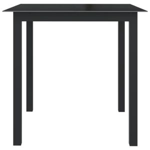 TABLE DE JARDIN  Table de jardin Anthracite 80x80x74 cm Aluminium et verre ZHA