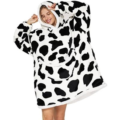 Sweat à Capuche Couverture Plaid Sherpa Surdimensionné - Pull Chaud Avec Manches Et Poche Pour Toute La Famille