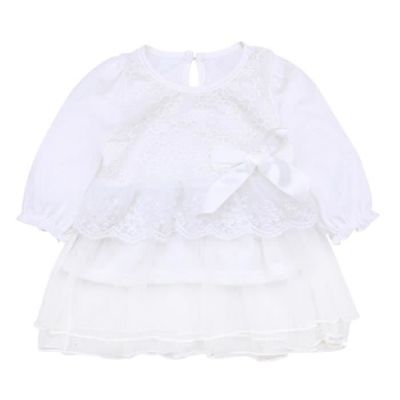 ROBE 0-24 Mois Bébé Fille Robe Blanc en Dentelle Mousseline de