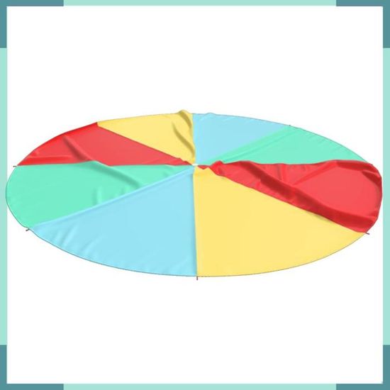 LEADSTAR Parachute de Jeu pour Enfants,2 Mètres Mini Arc-en-Ciel Jouet Parachute pour Jeux Extérieur Activité avec 8 Poignées