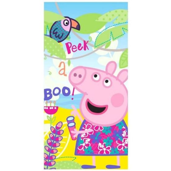 Serviette Plage Peppa Pig 70x140cm - Coton Doux Pour Enfants Avec Motif Vacances