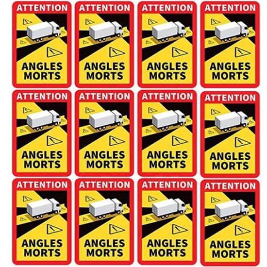Lot De 3 Autocollants "Angle Mort" Obligatoires Pour Camion/camping-car - Neufs - Marque SAFIRMES