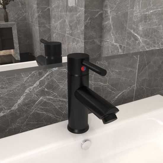 Robinet de lavabo de salle de bain - Cuisine - Mitigeur Lavabo baignoire Moderne Noir 130x176 mm