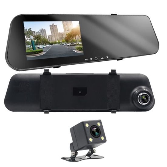 Dashcam Podofo 4K Écran Miroir 9.66" - Caméra Avant 150° Et Arrière 120° - Vision Nuit, GPS, G-Sensor