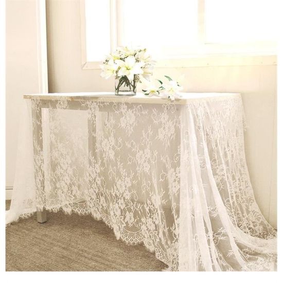Dentelle Ancienne Tissu 60x120 Cm - Pour Nappe, Rideau, Couture Vêtement - Mariage