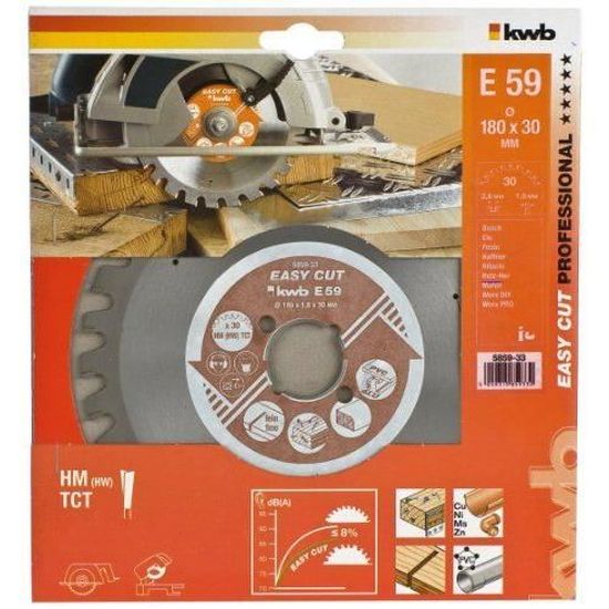 Lame Scie Circulaire KWB 170 X 30 Mm - Coupe Fine Pour Bois Et Panneaux Revêtus - Made In Germany