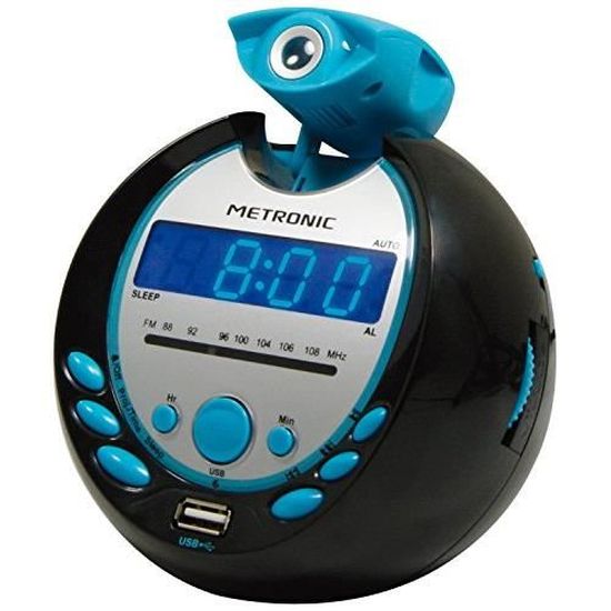 Metronic 477016 Sportsman Radioréveil avec port USB Noir et Bleu RADIO REVEIL PROJECTION Metronic 477016 Sportsman Radioréveil avec port USB Noir et Bleu RADIO REVEIL PROJECTION