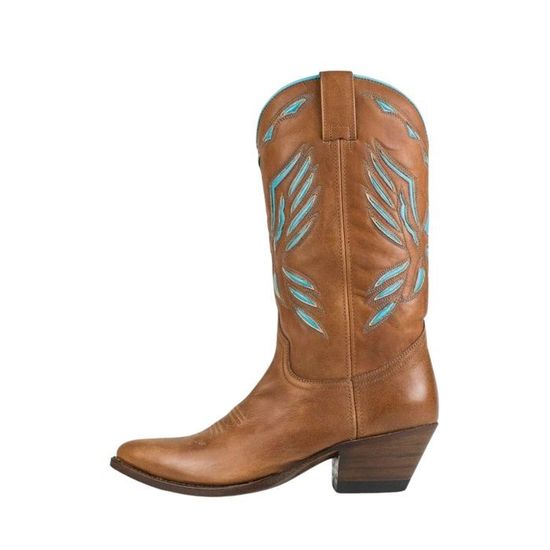 Bottines Cowboy Sendra 11795 – Femme, Cuir Bleu, Fait Main, Neuves Taille 38