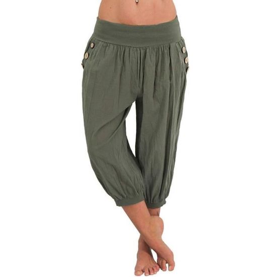 Pantalon 3/4 Femme Onsoyours - Style Sarouel Ample Et Confortable - Parfait Pour Yoga, Plage Ou Daily Wear