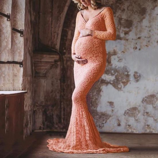 Robe dentelle grossesse pour photo hot sale