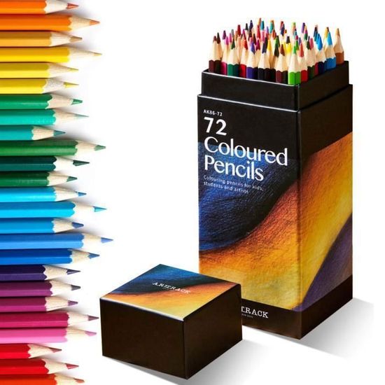 Art Supplies Set de 72 Crayon de Couleur à Base d'Huile pour enfants
