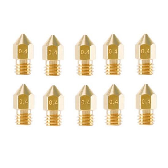 Buses Imprimante 3D PChero 0.4mm MK8 - Lot De 10 En Laiton Avec Forets De Nettoyage