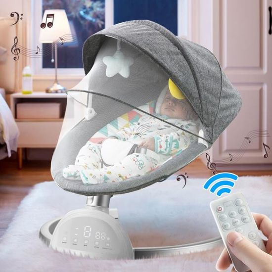 Kimbosmart Balancelle Bebe Transat Electrique Led Ecran 5 Vitesses Bluetooth Musique Prise Eu Ecran Tactile Cdiscount Puericulture Eveil Bebe