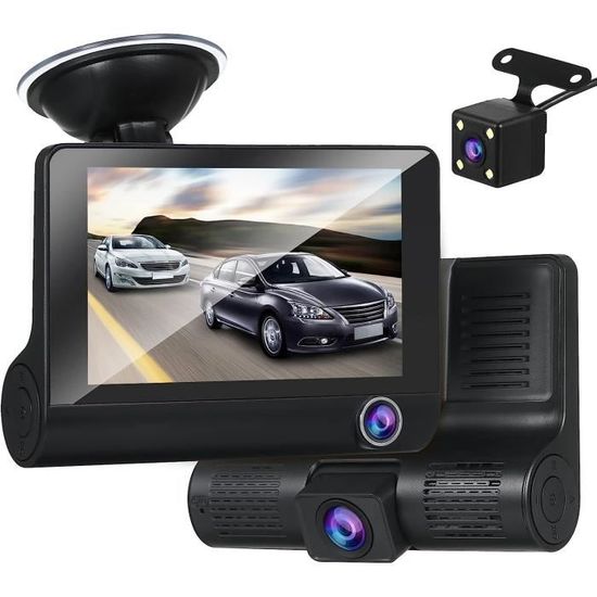 Dashcam Wi-Fi Avant/arrière 2K + 1080P - Écran IPS 3 Pouces, Vision Nocturne, Carte 128 Go Incluse - Avec Mode Parking 24h Et Assistant De Recul - 3