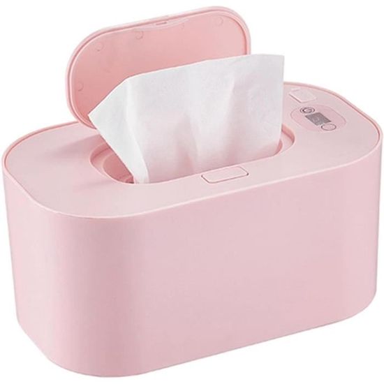 Chauffe-Lingettes Bébé Portable USB - 3 Températures 40-60°C, Distributeur 80 Lingettes, Blanc