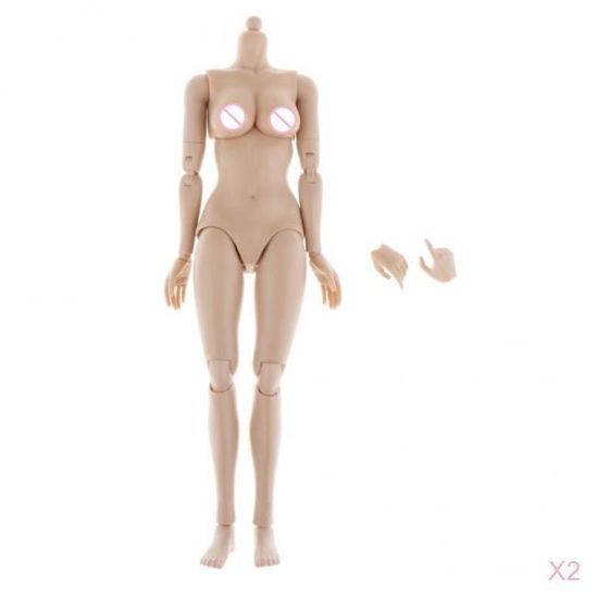 2pc 1: 6 Figurines de Femme D'action de Corps Féminin Sans Soudure Flexibles pour Poupée Kumik HT 2 gros buste