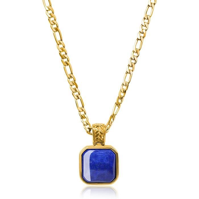 Collier Chaîne Avec Pendentif Pierre Cz Et 3 Pierres Interchangeables - Fait Main, Neuf étiqueté