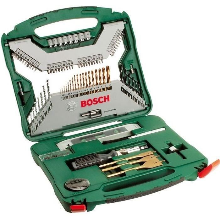 Coffret X-Line Titane de forets et d'embouts de vissage Bosch - 100 pièces