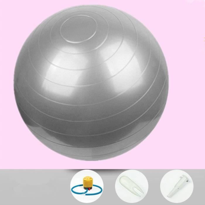 Yoga Ballon de gym Gris de diamètre 55cm,livré avec une pompe,Pilates Matériel de conditionnement physique,Balle de fitness