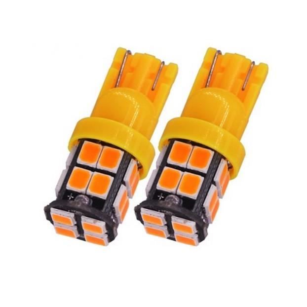 Ampoules T10 W5W 20 SMD Eclairage Orange clignotants Autos Motos 12V