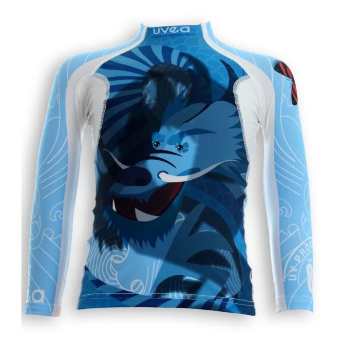 UVEA Teeshirt rashguard anti UV 80+ maillot manches longues INDIANA - Taille 2/4 ans - Imprimé dragoon