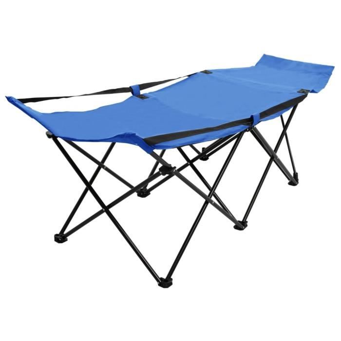 Chaise longue Fauteuil Relax Bains de soleil Transat DE jardin pour Jardin Balcon Camping terrasse pliable Bleu Acier☺9316