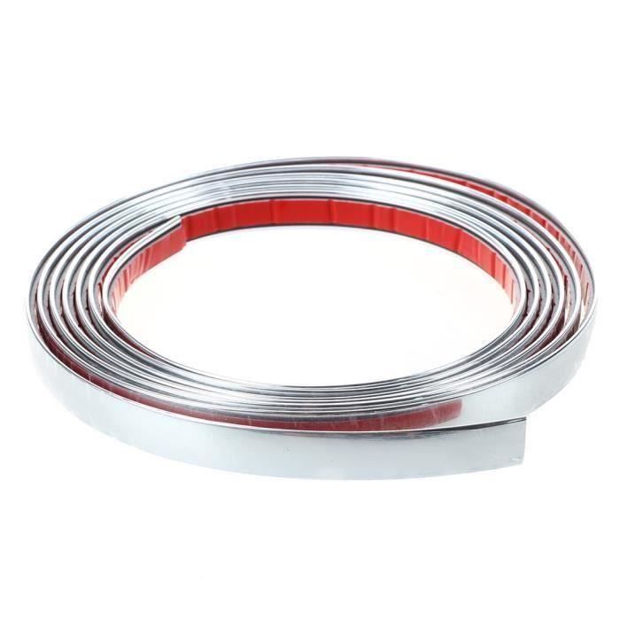 BANDE ADHESIVE CHROMEE COULEUR ARGENT 12MM 3 METRES AUTO