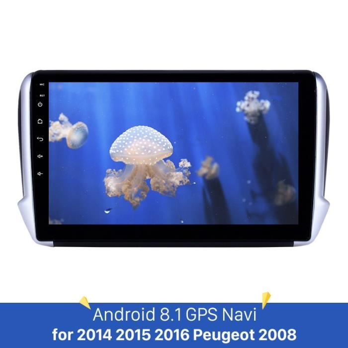 10.1 -GPS Android 9.1 lecteur multimédia de voiture 2Din pour Peugeot 2008 2014 2015 2016 support Radio commande au volant Configur