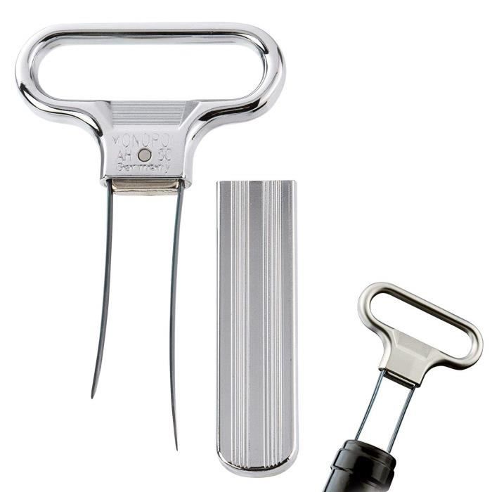 Monopol 6285556C Tire-Bouchon bilame Ah-So chromée, Métal, Argent, 11 cm