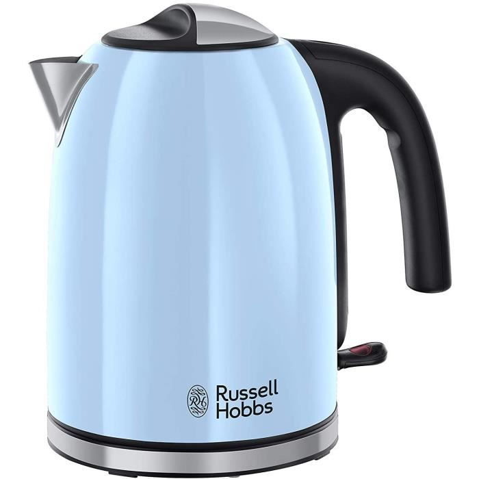 Russell Hobbs Bouilloire Familiale 1,7L, Ebullition Rapide, Filtre Anti-Calcaire Amovible Lavable - Bleu 20417-70 Colours Plus
