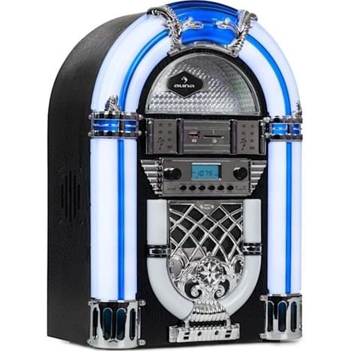 Jukebox - Auna Arizona - DAB+ - Bluetooth - radio DAB+-FM - USB - SD - MP3 - lecteur CD - Design rétro