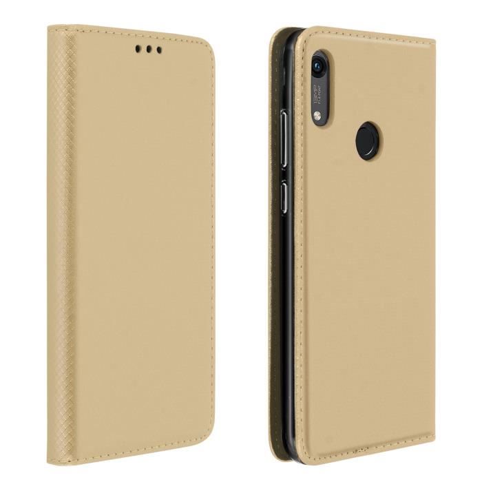 Étui Huawei Y6 2019/Y6S et Honor 8A/8A 2020 Porte-carte Fonction Support Or Jaune