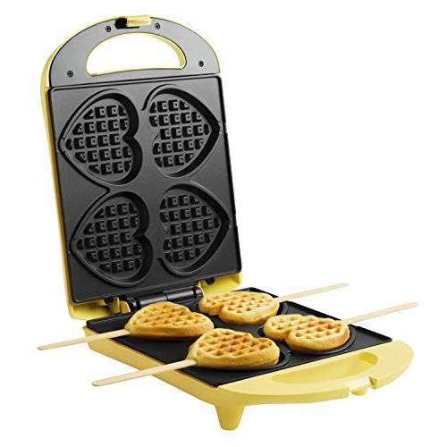 Bestron Gaufrier, Pour réaliser des gaufres en forme de cœur piquées sur des bâtonnets, Design rétro, Sweet Dreams, 780 DSW27
