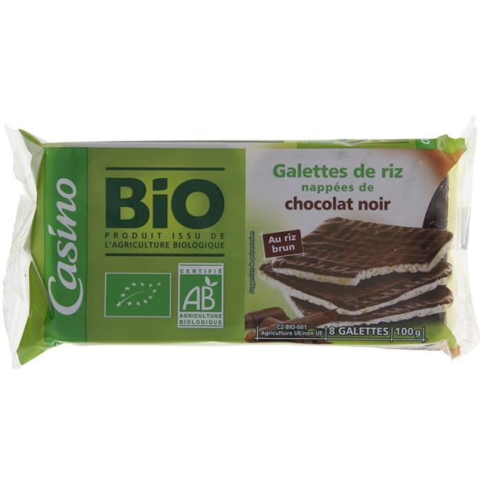 MAP Galettes de riz nappées de chocolat noir - 100 g