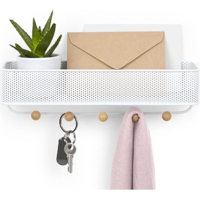porte-courrier mural et porte clé mural – pour le rangement de vos clefs, lettres et brochures
