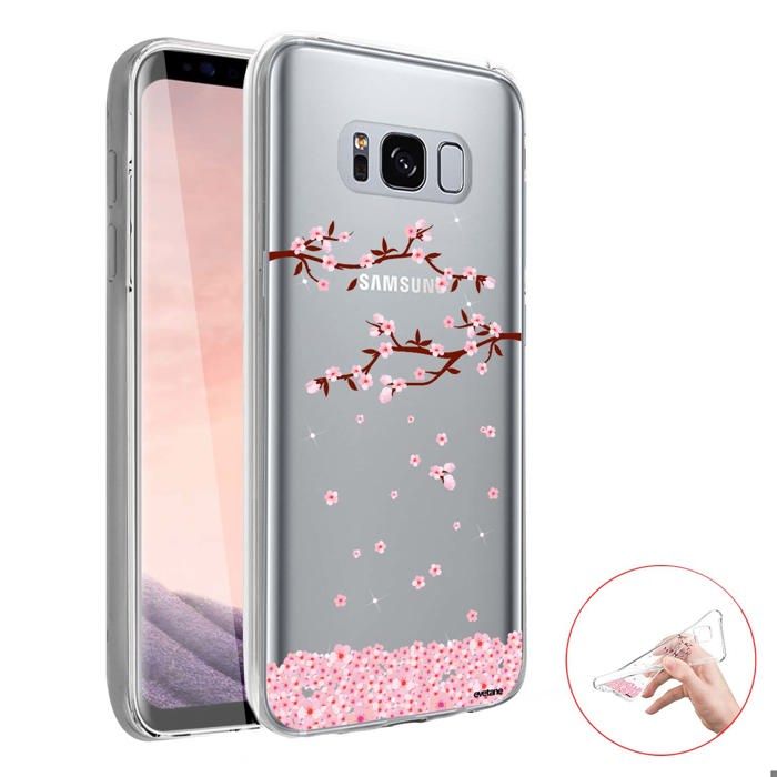 Coque Samsung Galaxy S8 360 intégrale transparente Chute De Fleurs Ecriture Tendance Design Evetane