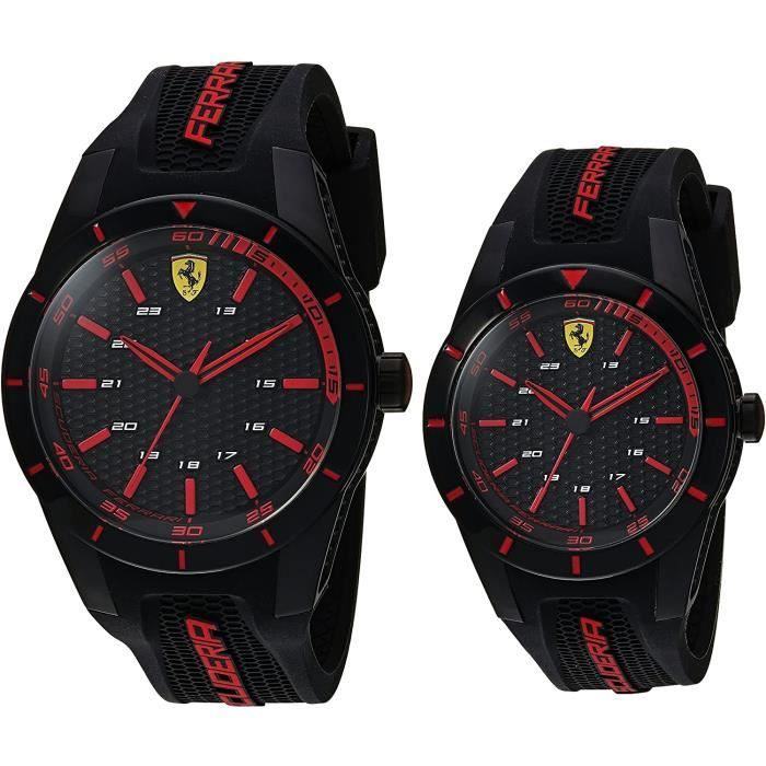 Ferrari - Montre Hommes - Quartz Analogique - Bracelet Silicone Noir - 0870017
